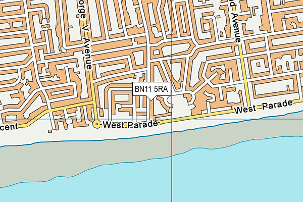 BN11 5RA map - OS VectorMap District (Ordnance Survey) BN11 5RA map - OS VectorMap District (Ordnance Survey)