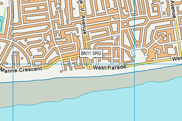 BN11 5RG map - OS VectorMap District (Ordnance Survey) BN11 5RG map - OS VectorMap District (Ordnance Survey)