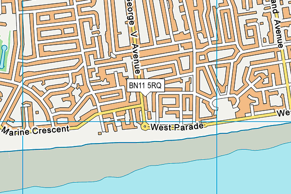 BN11 5RQ map - OS VectorMap District (Ordnance Survey) BN11 5RQ map - OS VectorMap District (Ordnance Survey)