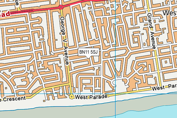 BN11 5SJ map - OS VectorMap District (Ordnance Survey) BN11 5SJ map - OS VectorMap District (Ordnance Survey)
