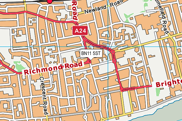 BN11 5ST map - OS VectorMap District (Ordnance Survey) BN11 5ST map - OS VectorMap District (Ordnance Survey)