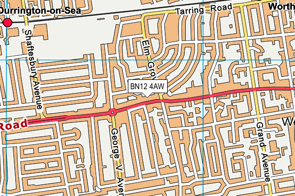 BN12 4AW map - OS VectorMap District (Ordnance Survey) BN12 4AW map - OS VectorMap District (Ordnance Survey)