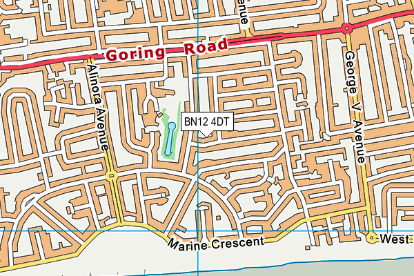 BN12 4DT map - OS VectorMap District (Ordnance Survey) BN12 4DT map - OS VectorMap District (Ordnance Survey)