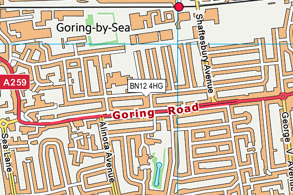 BN12 4HG map - OS VectorMap District (Ordnance Survey) BN12 4HG map - OS VectorMap District (Ordnance Survey)