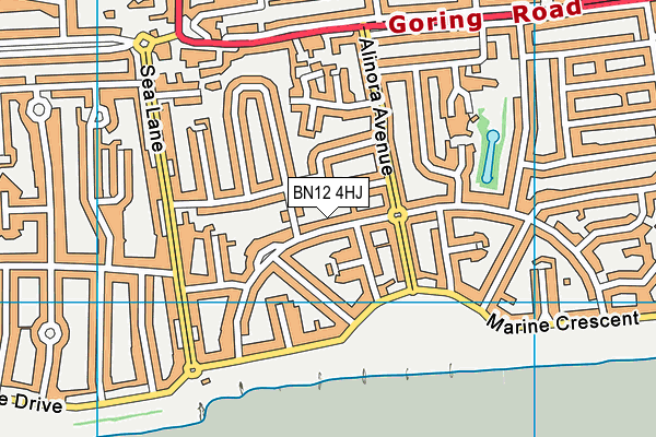 BN12 4HJ map - OS VectorMap District (Ordnance Survey) BN12 4HJ map - OS VectorMap District (Ordnance Survey)