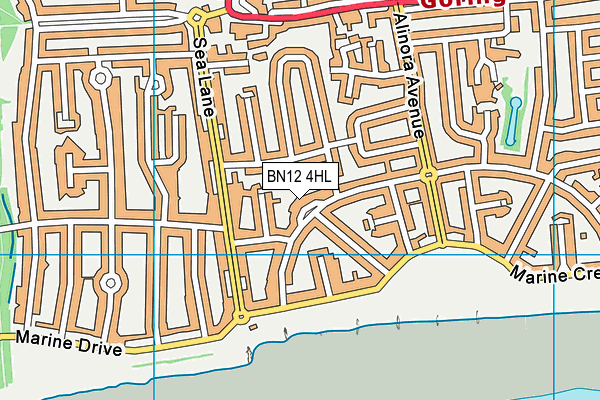 BN12 4HL map - OS VectorMap District (Ordnance Survey) BN12 4HL map - OS VectorMap District (Ordnance Survey)