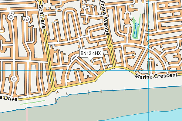 BN12 4HX map - OS VectorMap District (Ordnance Survey) BN12 4HX map - OS VectorMap District (Ordnance Survey)