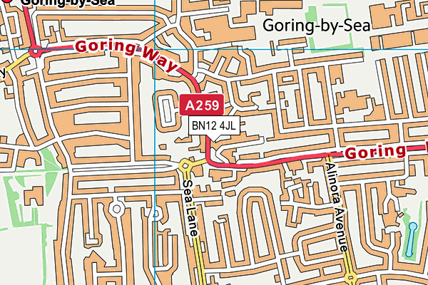 BN12 4JL map - OS VectorMap District (Ordnance Survey) BN12 4JL map - OS VectorMap District (Ordnance Survey)