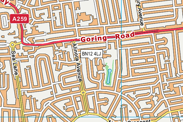 BN12 4LJ map - OS VectorMap District (Ordnance Survey)