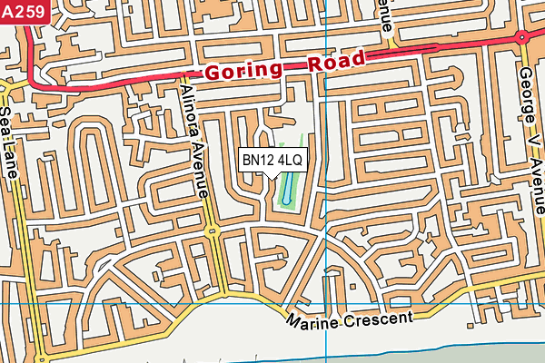 BN12 4LQ map - OS VectorMap District (Ordnance Survey)