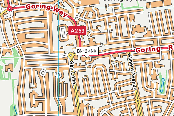 BN12 4NX map - OS VectorMap District (Ordnance Survey) BN12 4NX map - OS VectorMap District (Ordnance Survey)
