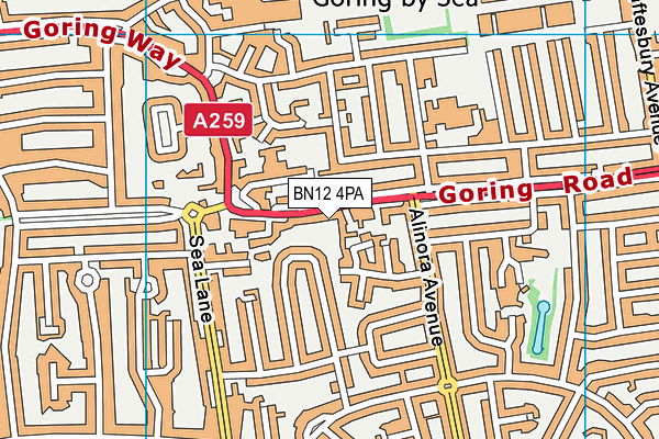 BN12 4PA map - OS VectorMap District (Ordnance Survey) BN12 4PA map - OS VectorMap District (Ordnance Survey)