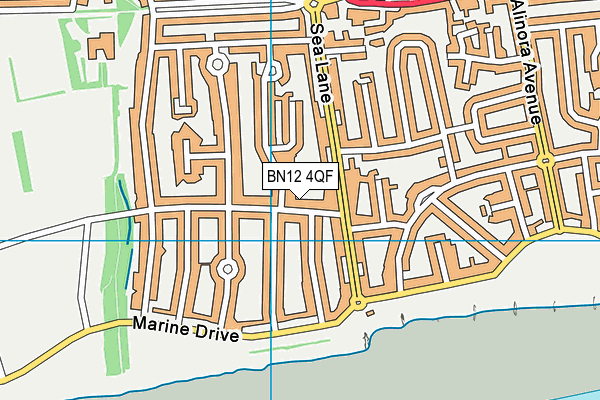 BN12 4QF map - OS VectorMap District (Ordnance Survey) BN12 4QF map - OS VectorMap District (Ordnance Survey)