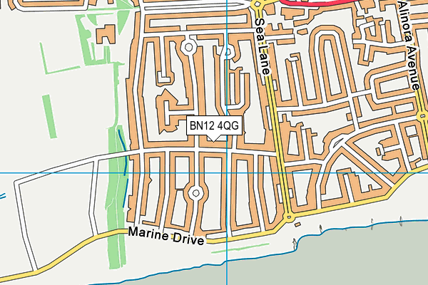 BN12 4QG map - OS VectorMap District (Ordnance Survey) BN12 4QG map - OS VectorMap District (Ordnance Survey)