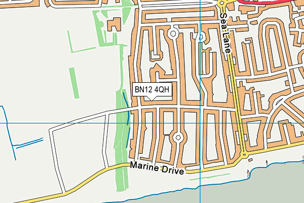 BN12 4QH map - OS VectorMap District (Ordnance Survey) BN12 4QH map - OS VectorMap District (Ordnance Survey)