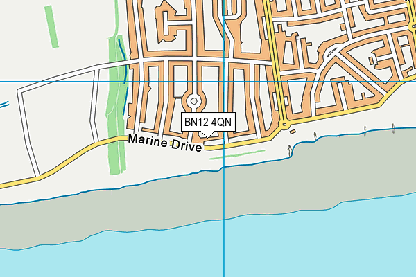 BN12 4QN map - OS VectorMap District (Ordnance Survey) BN12 4QN map - OS VectorMap District (Ordnance Survey)