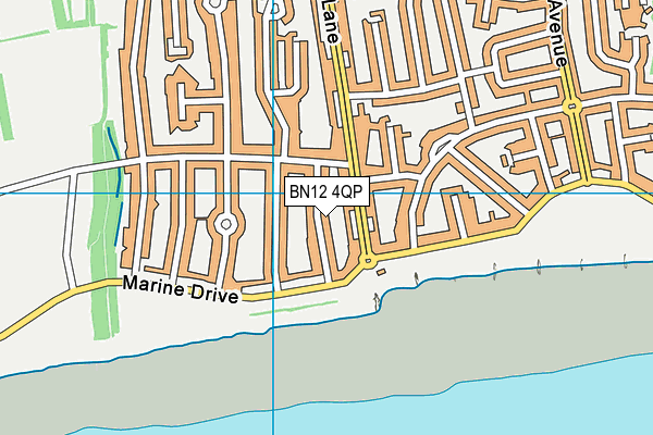 BN12 4QP map - OS VectorMap District (Ordnance Survey) BN12 4QP map - OS VectorMap District (Ordnance Survey)