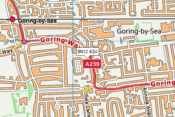 BN12 4QU map - OS VectorMap District (Ordnance Survey)