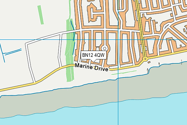 BN12 4QW map - OS VectorMap District (Ordnance Survey) BN12 4QW map - OS VectorMap District (Ordnance Survey)