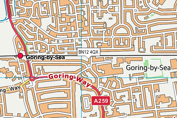 BN12 4QX map - OS VectorMap District (Ordnance Survey)