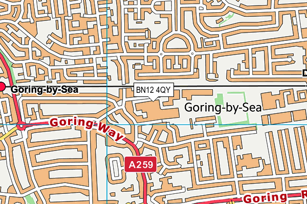 BN12 4QY map - OS VectorMap District (Ordnance Survey)