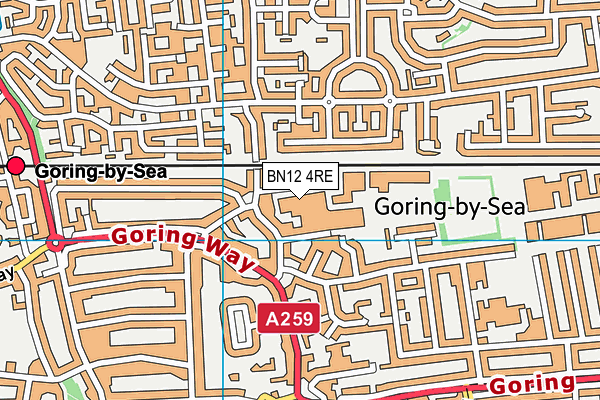 BN12 4RE map - OS VectorMap District (Ordnance Survey) BN12 4RE map - OS VectorMap District (Ordnance Survey)