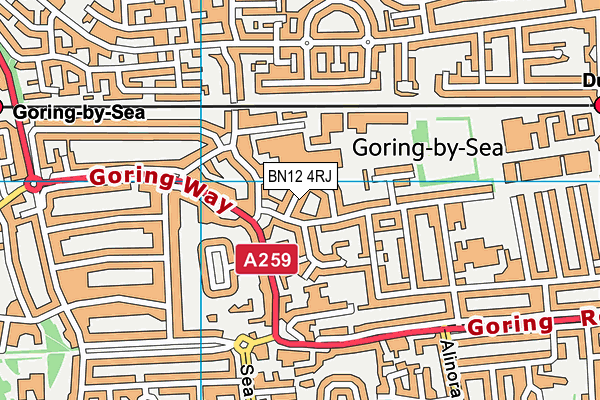 BN12 4RJ map - OS VectorMap District (Ordnance Survey)
