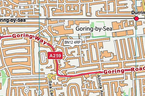 BN12 4RP map - OS VectorMap District (Ordnance Survey) BN12 4RP map - OS VectorMap District (Ordnance Survey)
