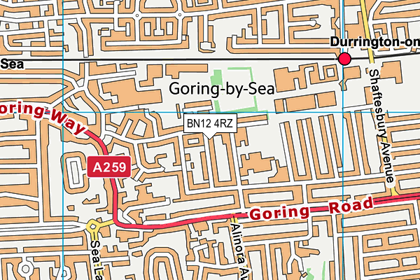 BN12 4RZ map - OS VectorMap District (Ordnance Survey) BN12 4RZ map - OS VectorMap District (Ordnance Survey)