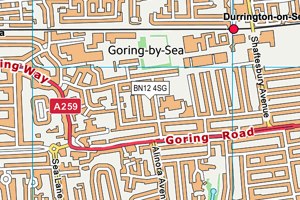 BN12 4SG map - OS VectorMap District (Ordnance Survey) BN12 4SG map - OS VectorMap District (Ordnance Survey)