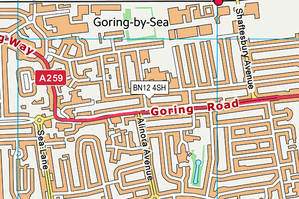 BN12 4SH map - OS VectorMap District (Ordnance Survey) BN12 4SH map - OS VectorMap District (Ordnance Survey)