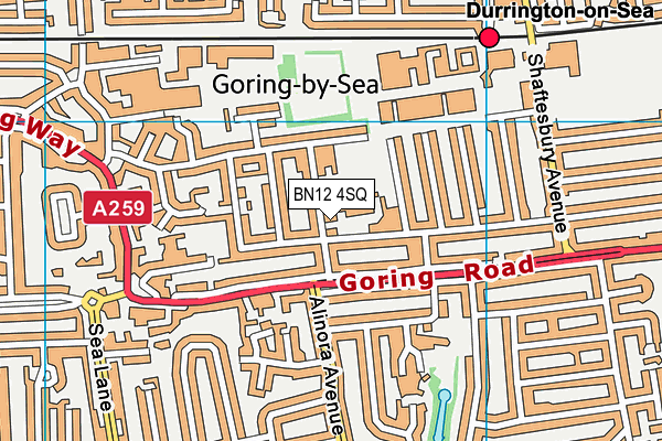 BN12 4SQ map - OS VectorMap District (Ordnance Survey)