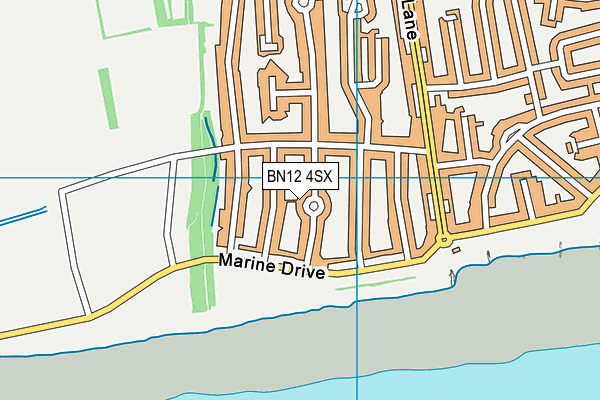 BN12 4SX map - OS VectorMap District (Ordnance Survey) BN12 4SX map - OS VectorMap District (Ordnance Survey)