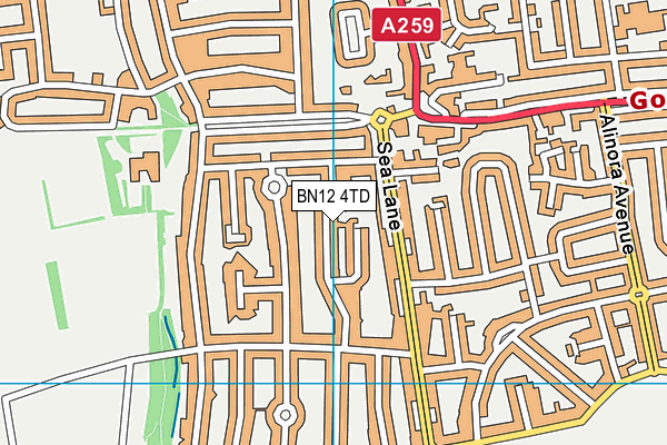 BN12 4TD map - OS VectorMap District (Ordnance Survey) BN12 4TD map - OS VectorMap District (Ordnance Survey)