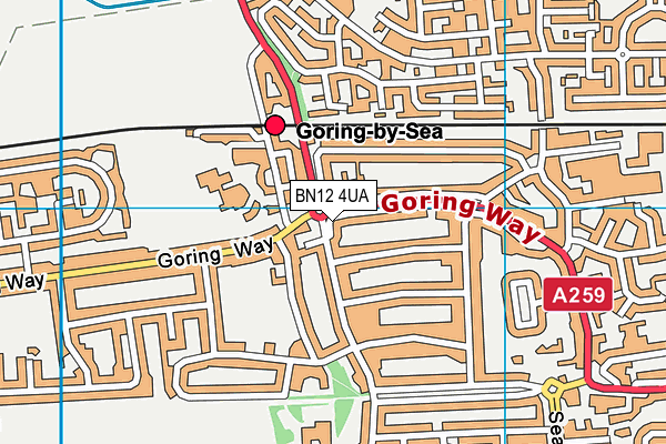 BN12 4UA map - OS VectorMap District (Ordnance Survey) BN12 4UA map - OS VectorMap District (Ordnance Survey)