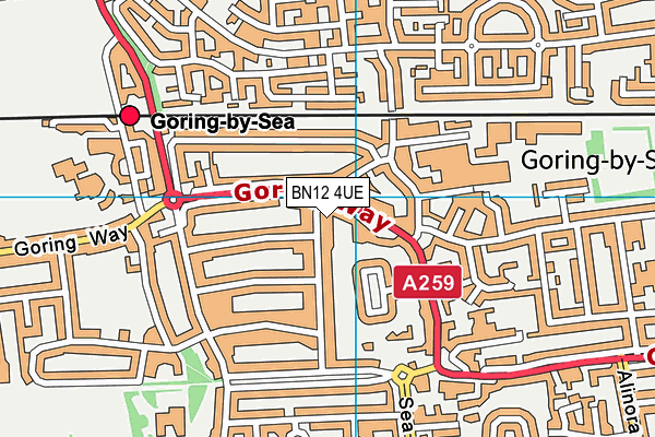 BN12 4UE map - OS VectorMap District (Ordnance Survey) BN12 4UE map - OS VectorMap District (Ordnance Survey)