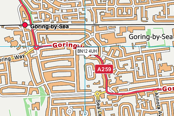 BN12 4UH map - OS VectorMap District (Ordnance Survey) BN12 4UH map - OS VectorMap District (Ordnance Survey)