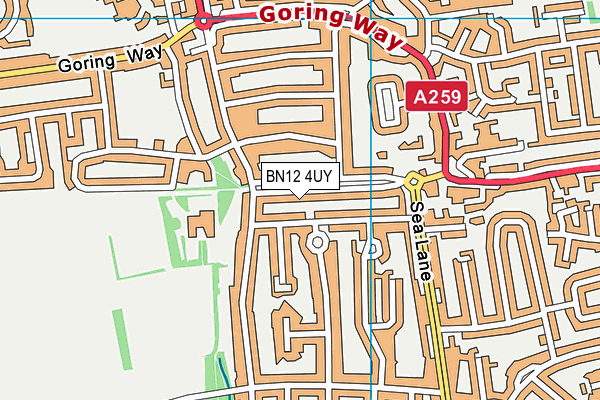 BN12 4UY map - OS VectorMap District (Ordnance Survey)