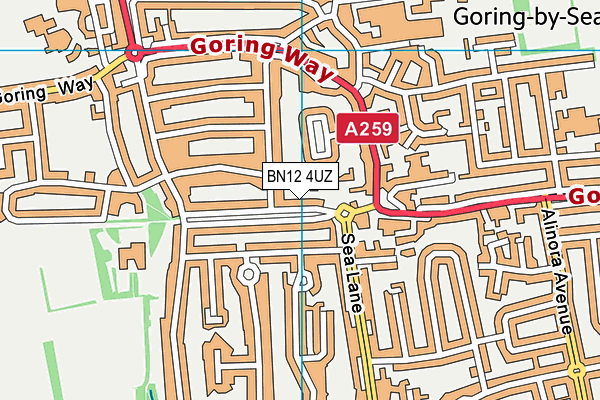 BN12 4UZ map - OS VectorMap District (Ordnance Survey) BN12 4UZ map - OS VectorMap District (Ordnance Survey)