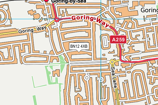 BN12 4XB map - OS VectorMap District (Ordnance Survey) BN12 4XB map - OS VectorMap District (Ordnance Survey)
