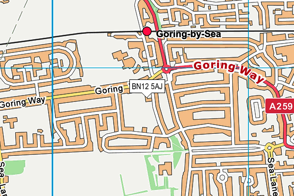BN12 5AJ map - OS VectorMap District (Ordnance Survey) BN12 5AJ map - OS VectorMap District (Ordnance Survey)