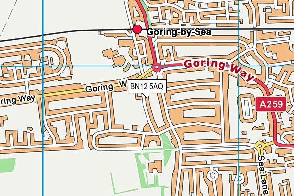 BN12 5AQ map - OS VectorMap District (Ordnance Survey) BN12 5AQ map - OS VectorMap District (Ordnance Survey)