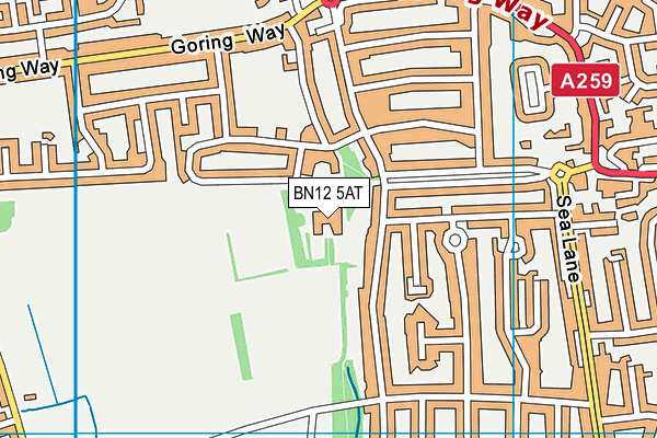 BN12 5AT map - OS VectorMap District (Ordnance Survey) BN12 5AT map - OS VectorMap District (Ordnance Survey)