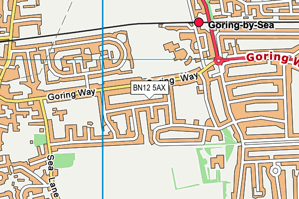 BN12 5AX map - OS VectorMap District (Ordnance Survey) BN12 5AX map - OS VectorMap District (Ordnance Survey)