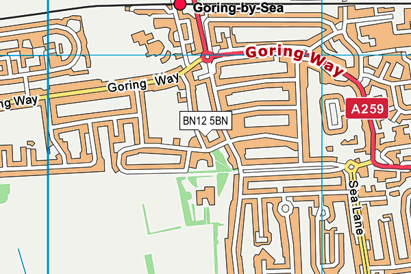 BN12 5BN map - OS VectorMap District (Ordnance Survey) BN12 5BN map - OS VectorMap District (Ordnance Survey)