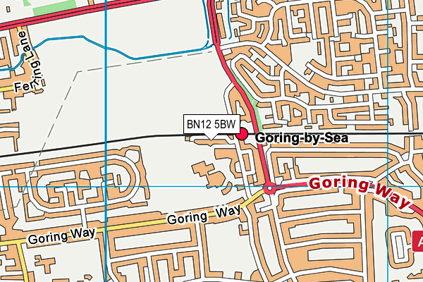 BN12 5BW map - OS VectorMap District (Ordnance Survey) BN12 5BW map - OS VectorMap District (Ordnance Survey)