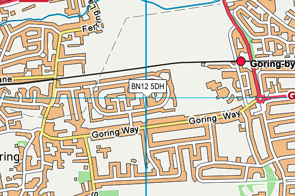 BN12 5DH map - OS VectorMap District (Ordnance Survey) BN12 5DH map - OS VectorMap District (Ordnance Survey)