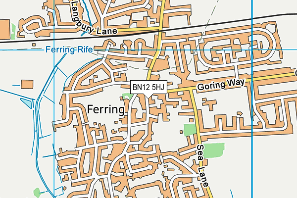 BN12 5HJ map - OS VectorMap District (Ordnance Survey)