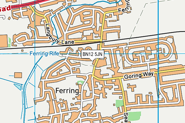 BN12 5JN map - OS VectorMap District (Ordnance Survey)