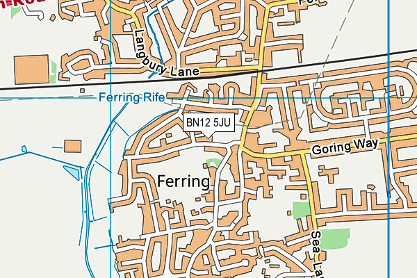 BN12 5JU map - OS VectorMap District (Ordnance Survey)